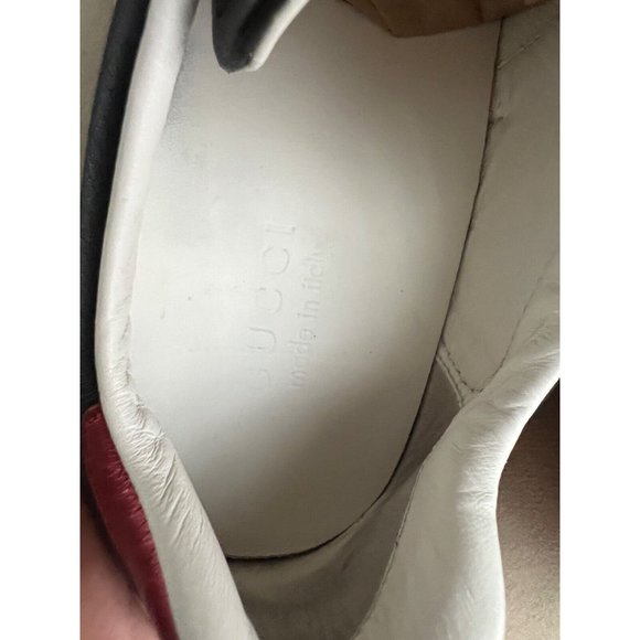 GUCCI ACE MENS BLACK LEATHER SNEAKER 5.5 - Picture 9 of 11